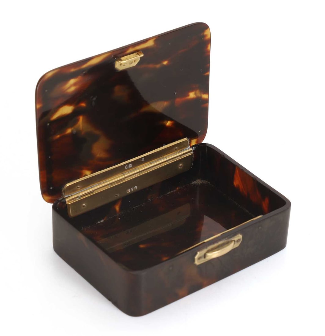 A silver and tortoiseshell box, - 2