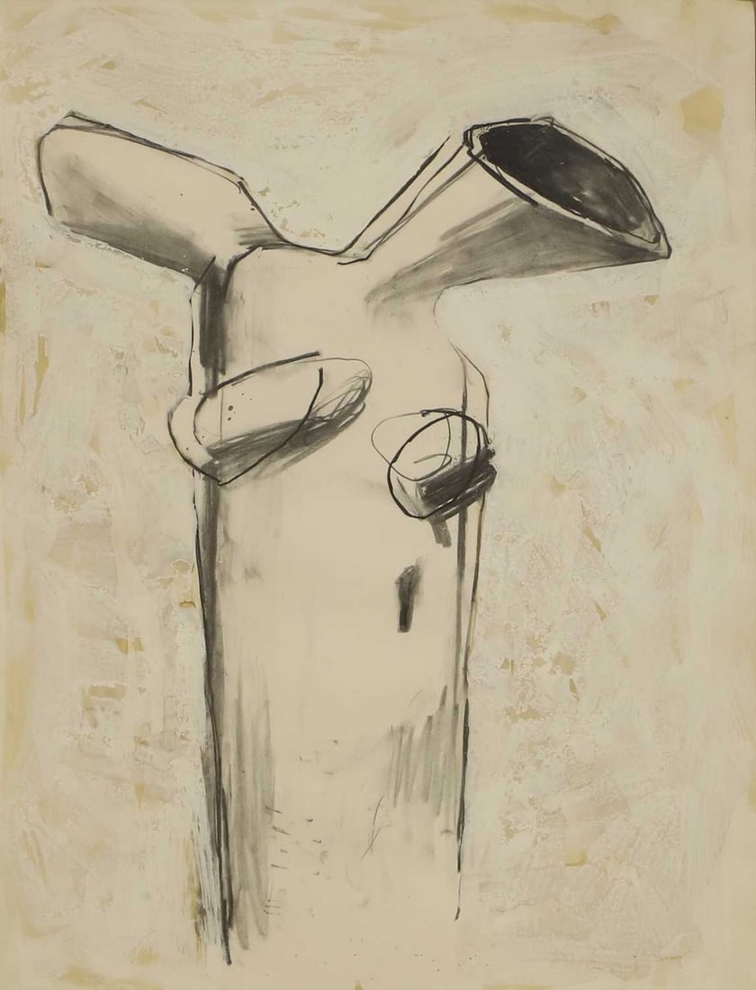 ▲ Kenneth Armitage (British, 1916-2002) 'Pandarus Woman', 1964: ▲ Kenneth Armitage (British, 1916-2002) 'Pandarus Woman', 1964 charcoal, watercolour and gouache (76 x 55cm; framed 108 x 86cm) Provenance: The estate of the artist; with Jonathan Clark Fine Art