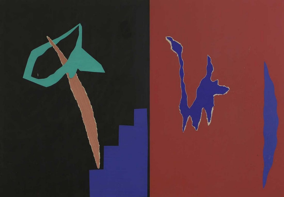 ▲ Harry Snook (British, 1944-2016) Untitled abstract: ▲ Harry Snook (British, 1944-2016) Untitled abstract signed and dated 'Harry Snook 1988' l.r., mixed media collage (100 x 136cm; framed 104 x 140cm) Provenance: Lynne Stern Associates, London. F