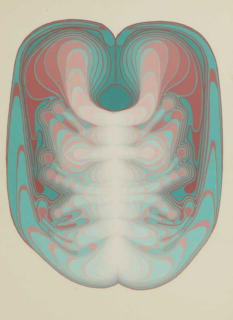 ▲ Peter Schmidt (British, 1931-1980) 'Green and Pink Brain': ▲ Peter Schmidt (British, 1931-1980) 'Green and Pink Brain' gouache (70.5 x 53.5cm; framed 91 x 73cm) Footnote: Exhibited: Fournier Street Gallery, London, 2011. Condition Report: A little foxin
