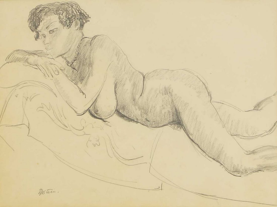 ▲ Sir Jacob Epstein (American-British 1880-1959) Female nude, 1928: ▲ Sir Jacob Epstein (American-British 1880-1959) Female nude, 1928 signed 'Epstein' l.l., pencil (42 x 55cm; framed 66.5 x 77.5cm) Provenance: Sotheby's, London, 2 October 1996, lot 87. Footnote