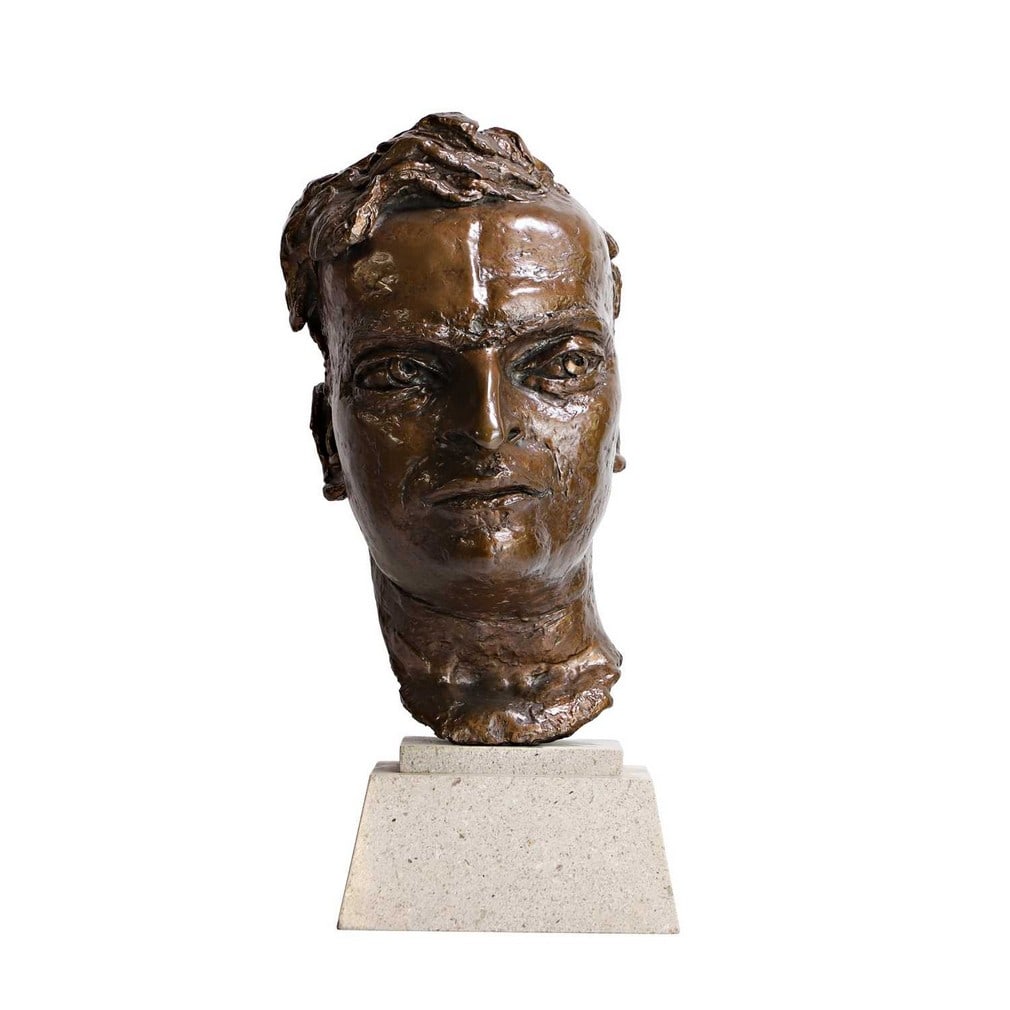 ▲ Sir Jacob Epstein (American-British 1880-1959) Yehudi Menuhin: ▲ Sir Jacob Epstein (American-British 1880-1959) Yehudi Menuhin bronze with a golden-brown patina, conceived in 1943 (19cm wide, 25cm deep, 27cm high, 45cm high overall on a marble base) Footnot