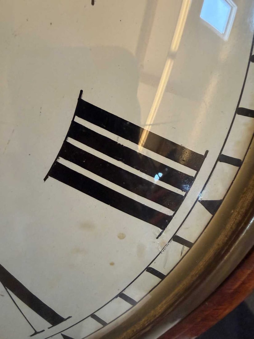A mahogany dial clock with a white dial, early 19th century, - 8