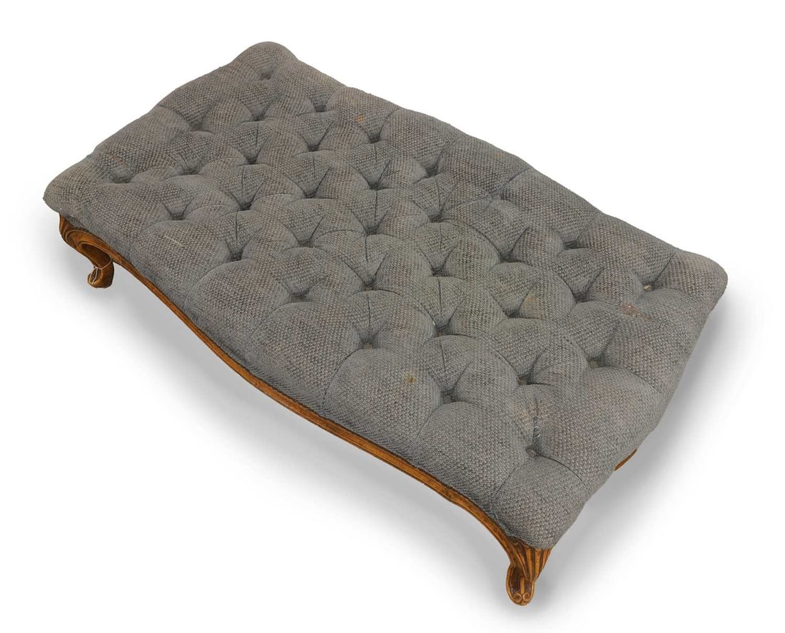 An upholstered footstool, 20th century, French, - 2
