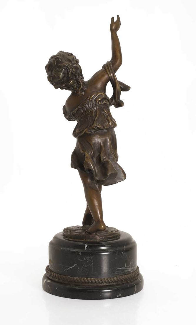 A bronze figure of a putti, 20th century, - 2