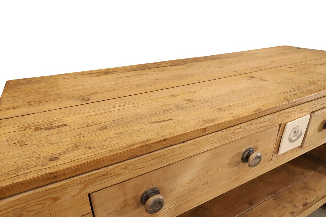 A pine baker's table, 20th century, - 2