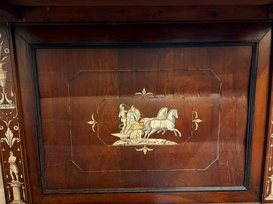 A rosewood, ebonised, ivory and bone-inlaid cabinet, mid-19th century, probably Northern Italian, - 15