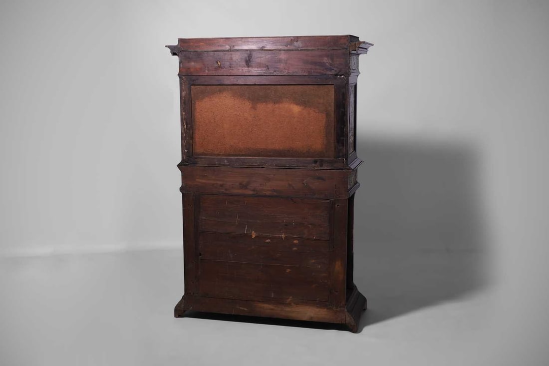 A rosewood, ebonised, ivory and bone-inlaid cabinet, mid-19th century, probably Northern Italian, - 9