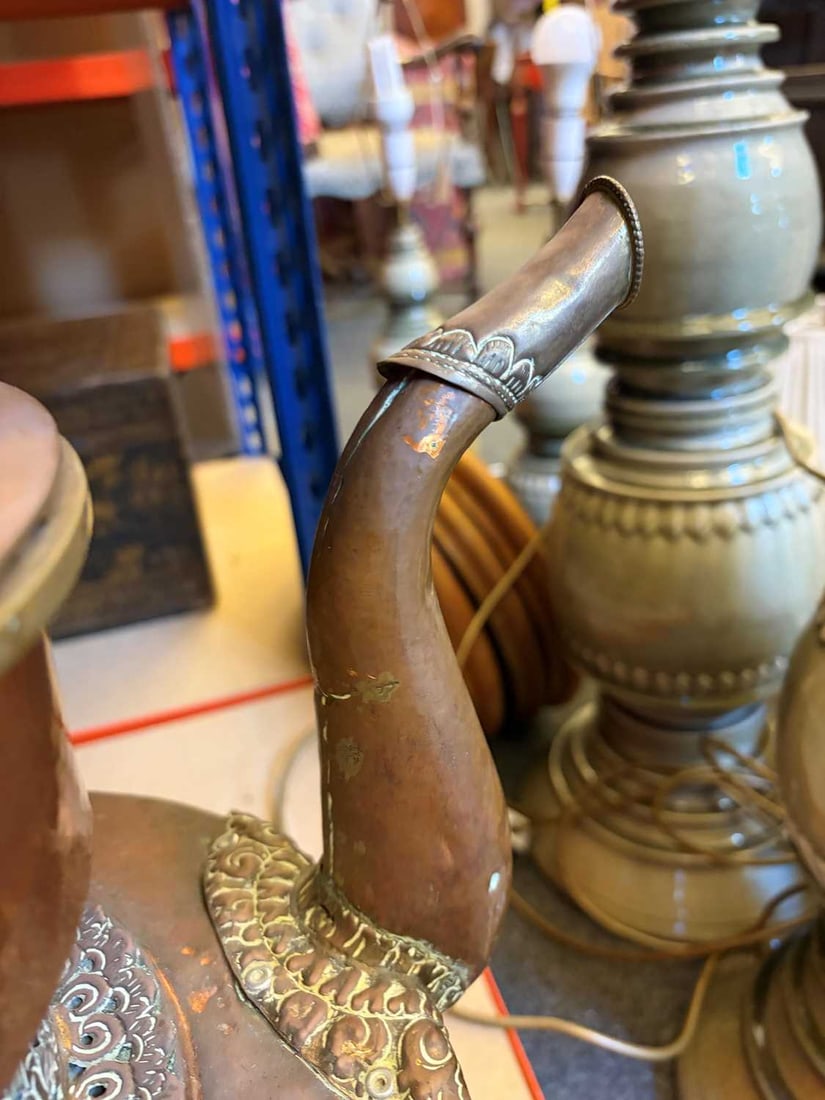A copper Tibetan ewer, - 10