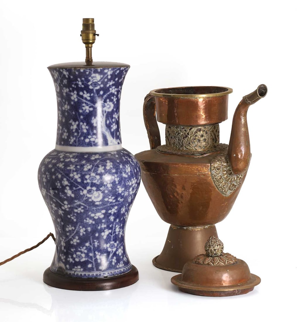 A copper Tibetan ewer, - 2