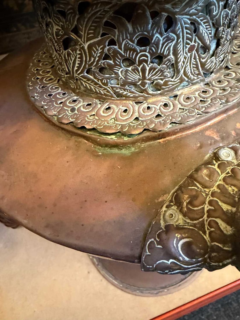 A copper Tibetan ewer, - 8
