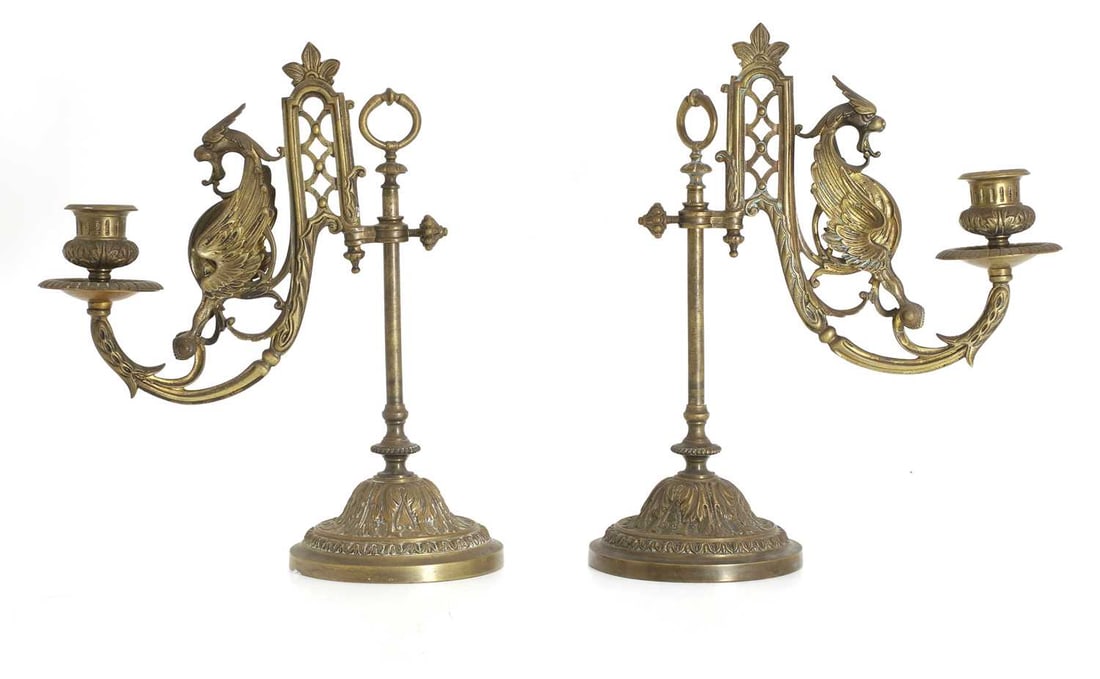 A pair of French bronze candelabra, 19th century, - 3