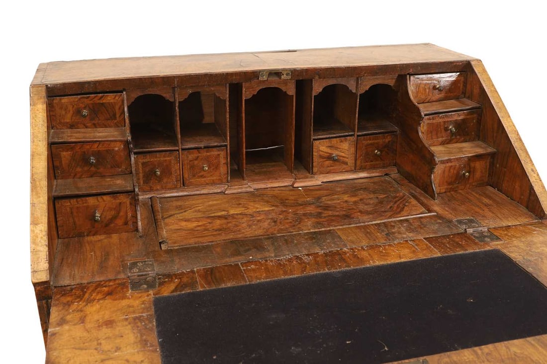 A Queen Anne walnut bureau, c.1710, - 2