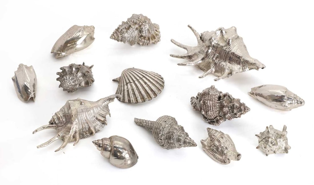 A collection of Italian shells in the style of Buccellati, mid 20th century, (1 of 2)