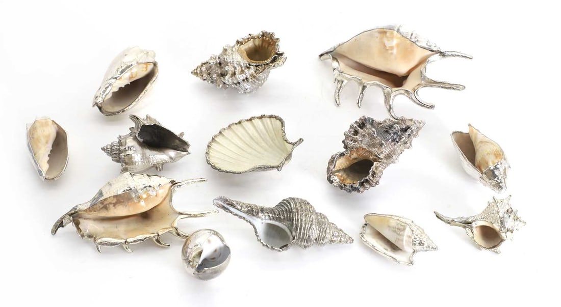 A collection of Italian shells in the style of Buccellati, mid 20th century, - 2