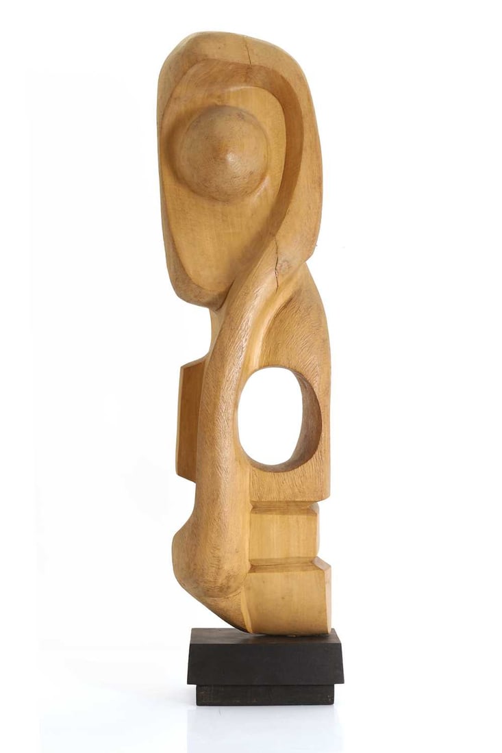 Santiago Espinal 1993 Signos Que Nacen I: Santiago Espinal 1993 Signos Que Nacen I Wood sculpture, signed '93 18cm wide, 76cm high Condition Report: with paperwork