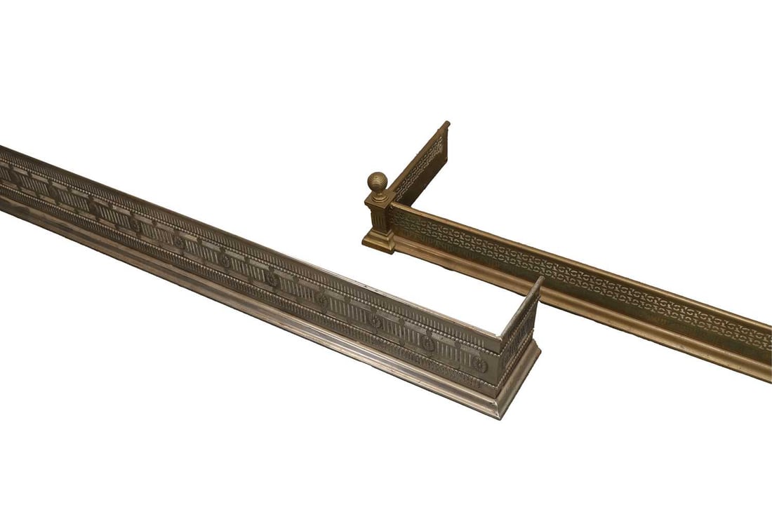 A Regency steel fire fender, early 19th century, - 2