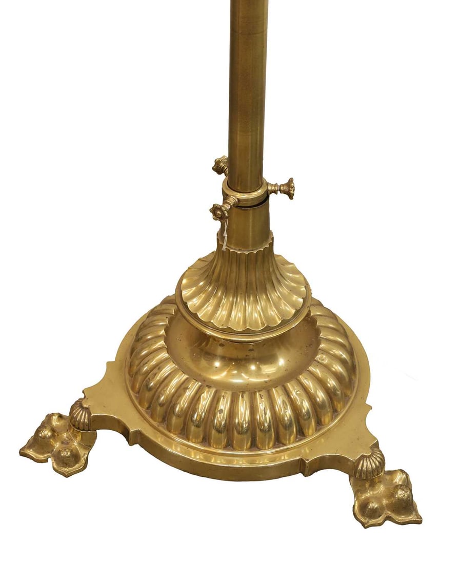 A brass standard lamp, late 19th century, - 2