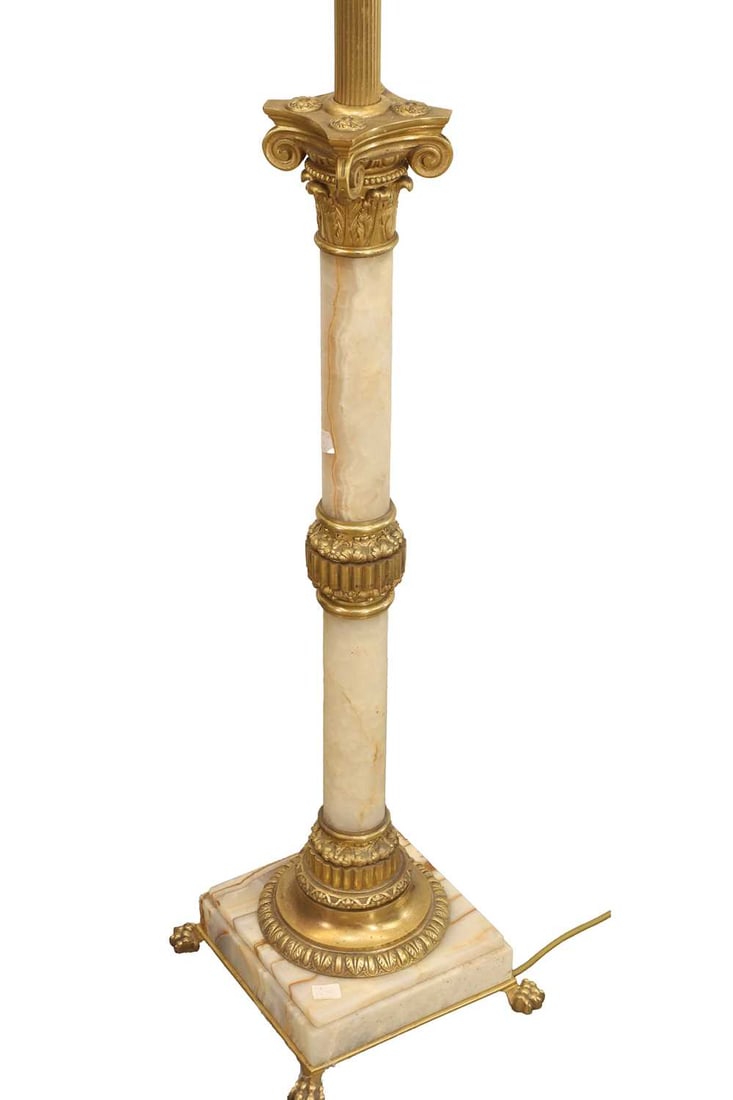 A brass standard lamp, late 19th century, - 3
