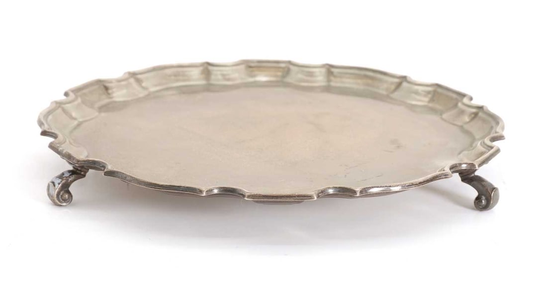 A modern silver salver, - 2