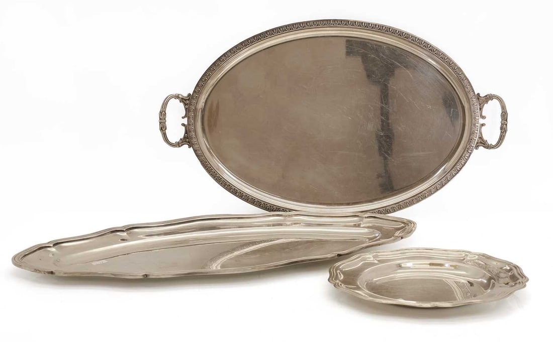 A silver plated Christoffle circular serving tray, (1 of 2)