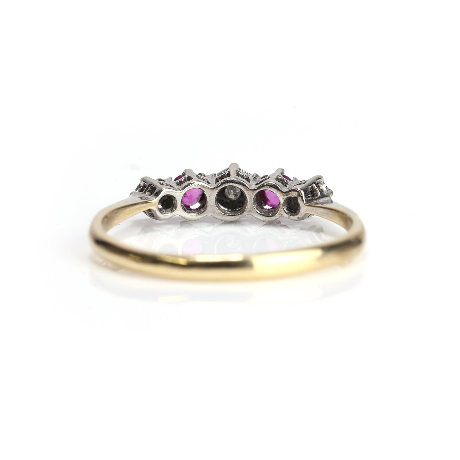 A ruby and diamond five stone ring, - 2