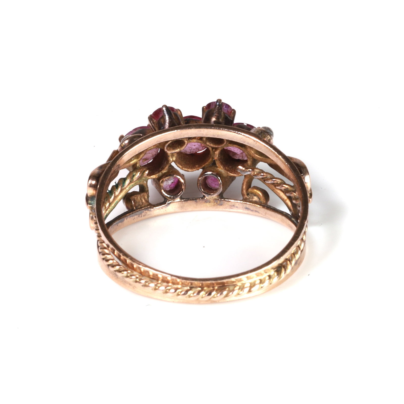 A ruby cluster ring, - 2