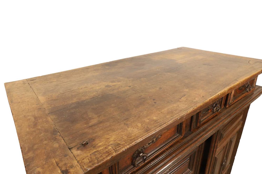 A walnut chest, 17th century and later, Northern European, - 2