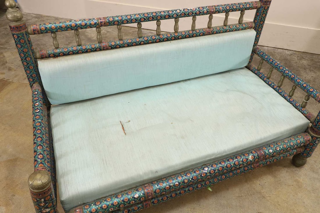 An Anglo-Indian low bench, 20th century, - 3