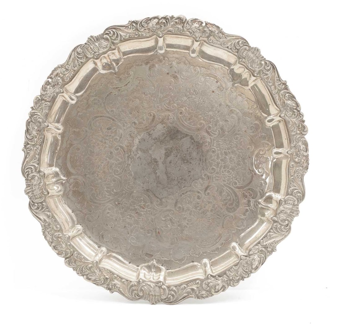 A Sheffield silver plated salver, early 20th century, - 2
