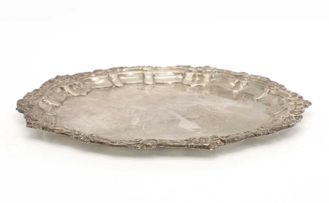 A silver salver, (1 of 2)