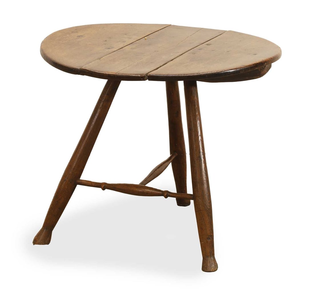 A George III walnut and elm cricket table, (1 of 2)