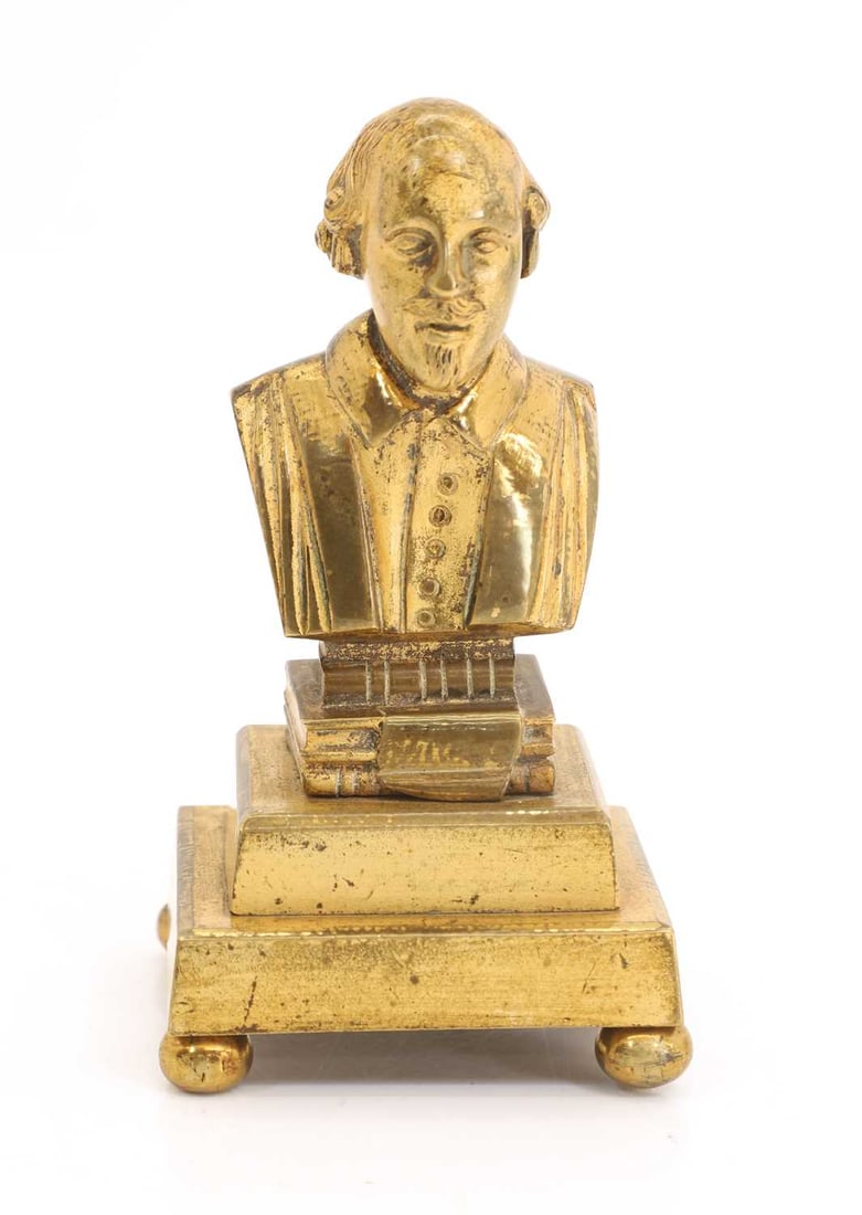 A gilt bronze of Shakespeare, 19th century,
