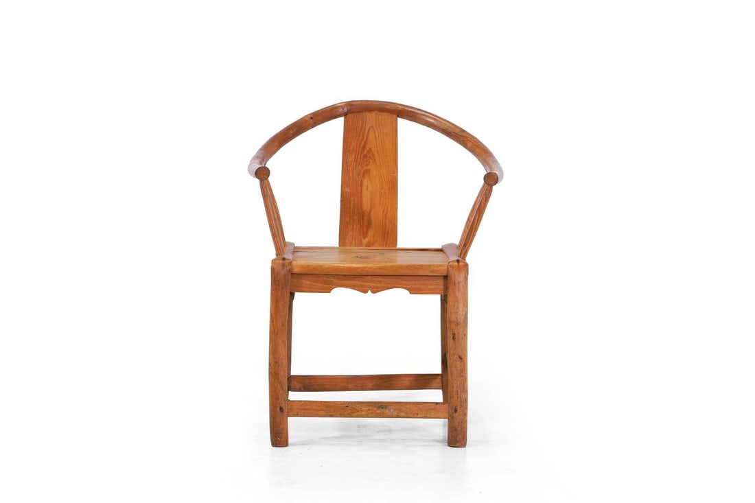 A small elm horseshoe chair, 20th century, Chinese, - 2