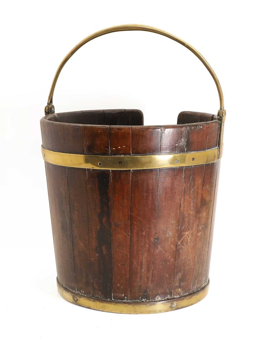 A George III mahogany log bucket, - 2