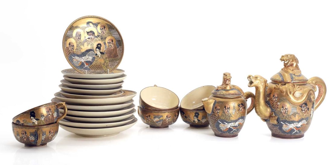 A Japanese Satsuma tea service, 19th / 20th century, (1 of 1)