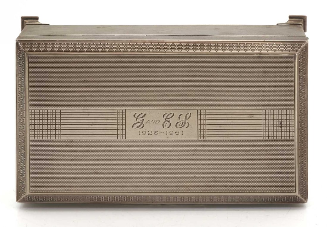 A silver cigarette case and two other similar, - 3