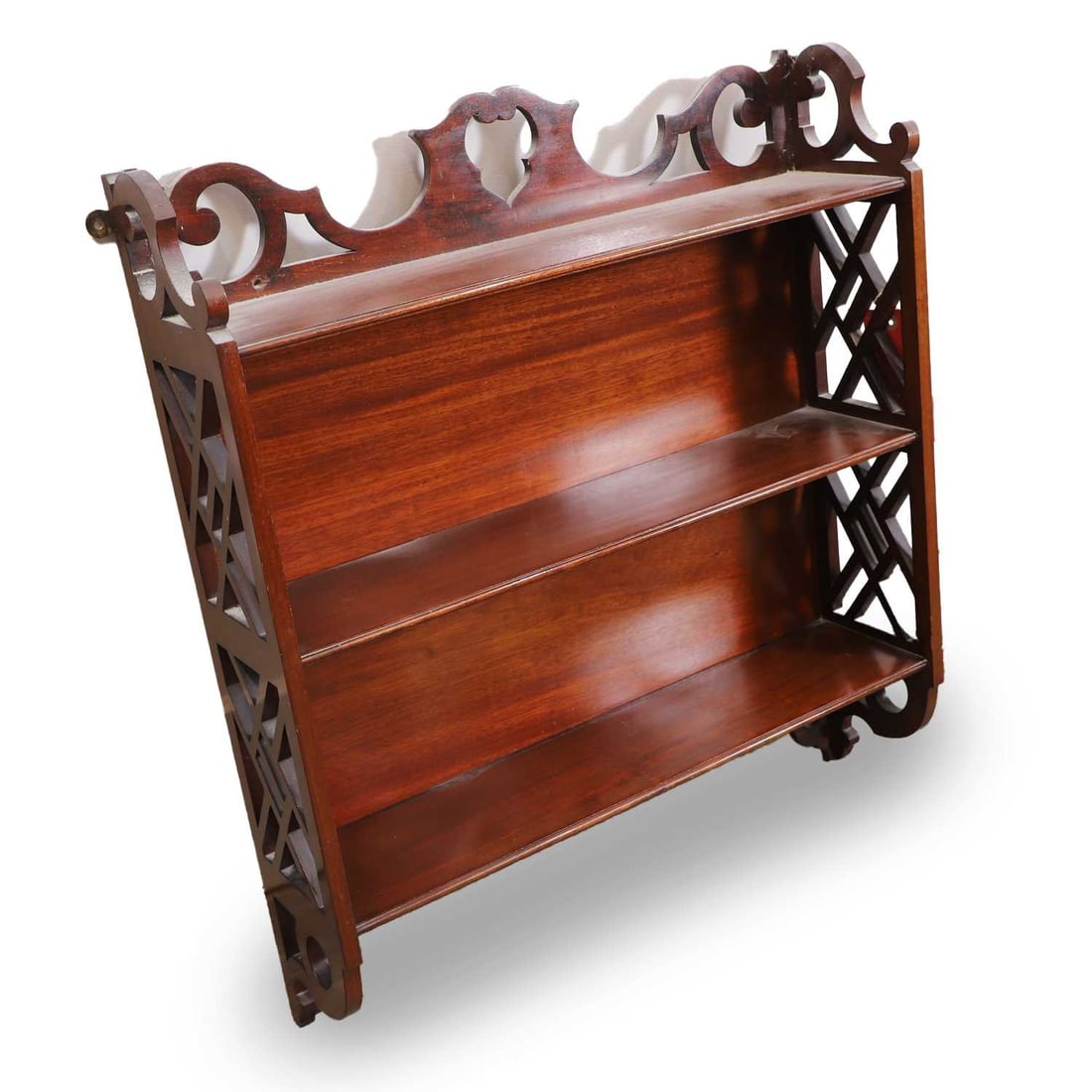 A George III style mahogany wall shelf, circa 1920, - 3