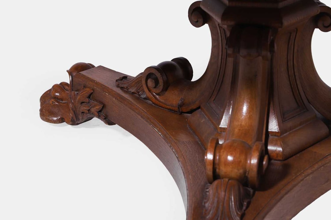 A William IV golden oak drum library table by Gillows, circa 1835, - 4
