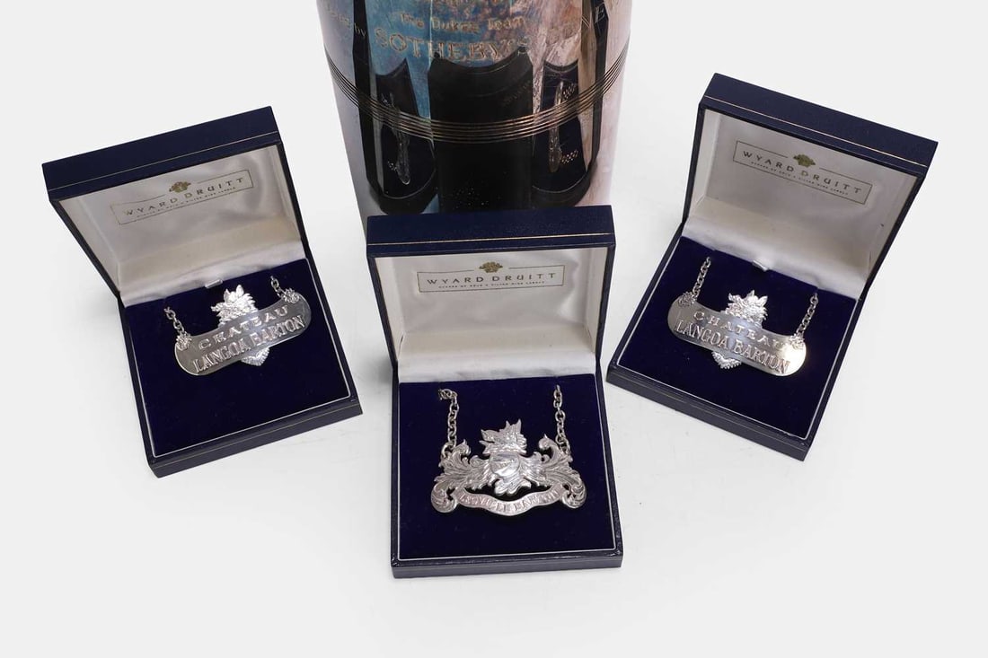 Three silver wine labels, by Wyard Druitt & Co. Ltd., Birmingham, two 2004, one 2003, - 2