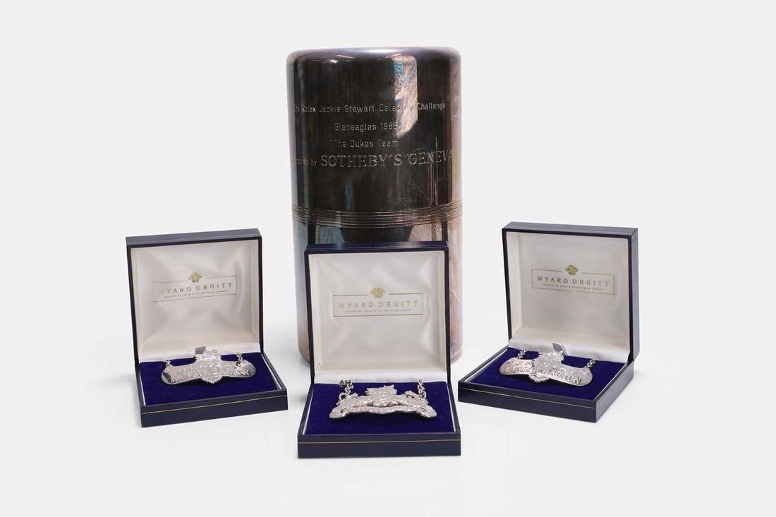 Three silver wine labels, by Wyard Druitt & Co. Ltd., Birmingham, two 2004, one 2003, - 3