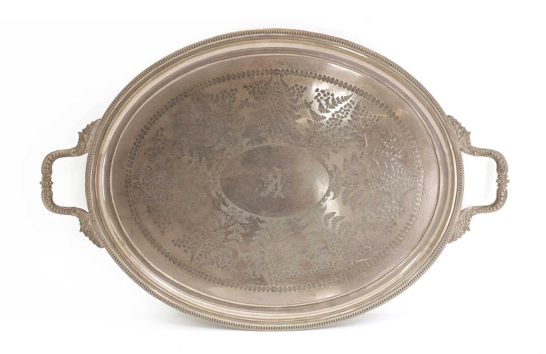 A silver plated tray, late 19th century / early 20th century, - 2