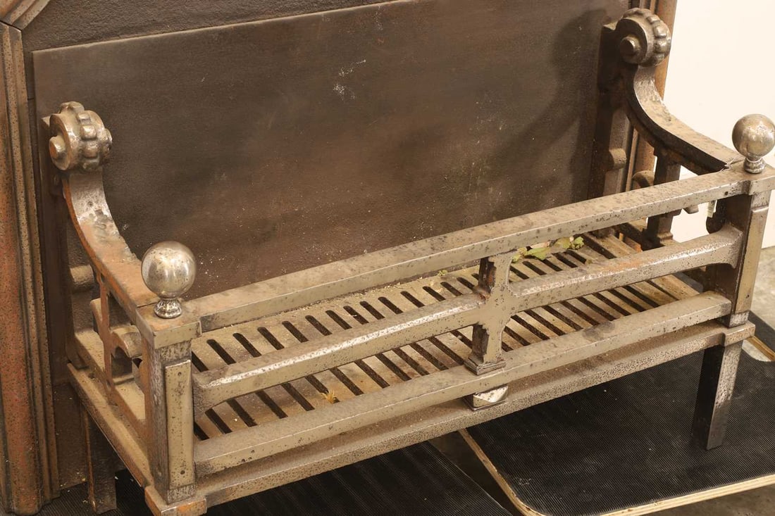 A steel and iron fire basket, 18th century and later, - 2