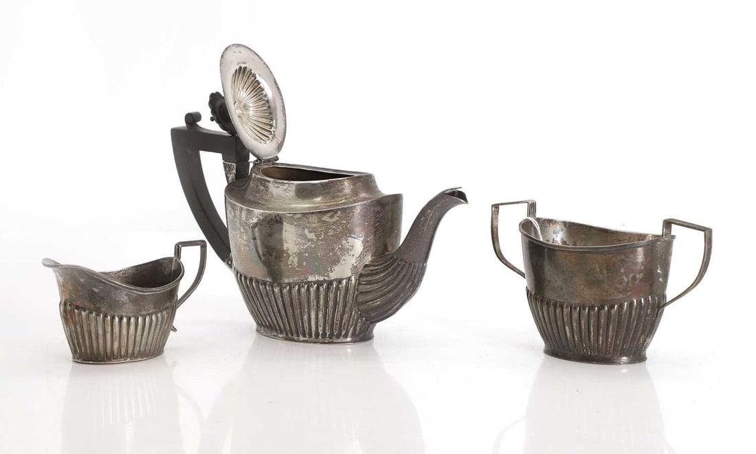 A silver bachelor's tea service, Birmingham 1922, - 2