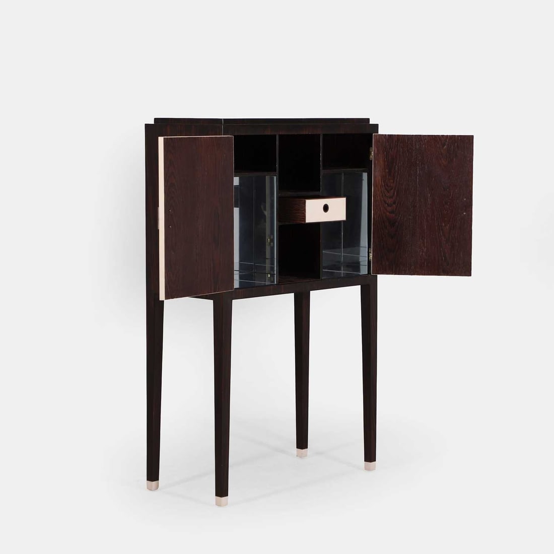 Contemporary, a faux shagreen and Macassar cabinet, - 2