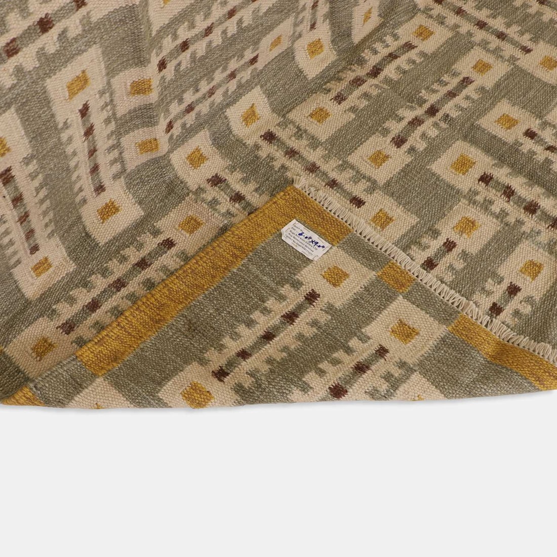 Mid-century Scandinavian-inspired, a flat-weave wool rug, - 2