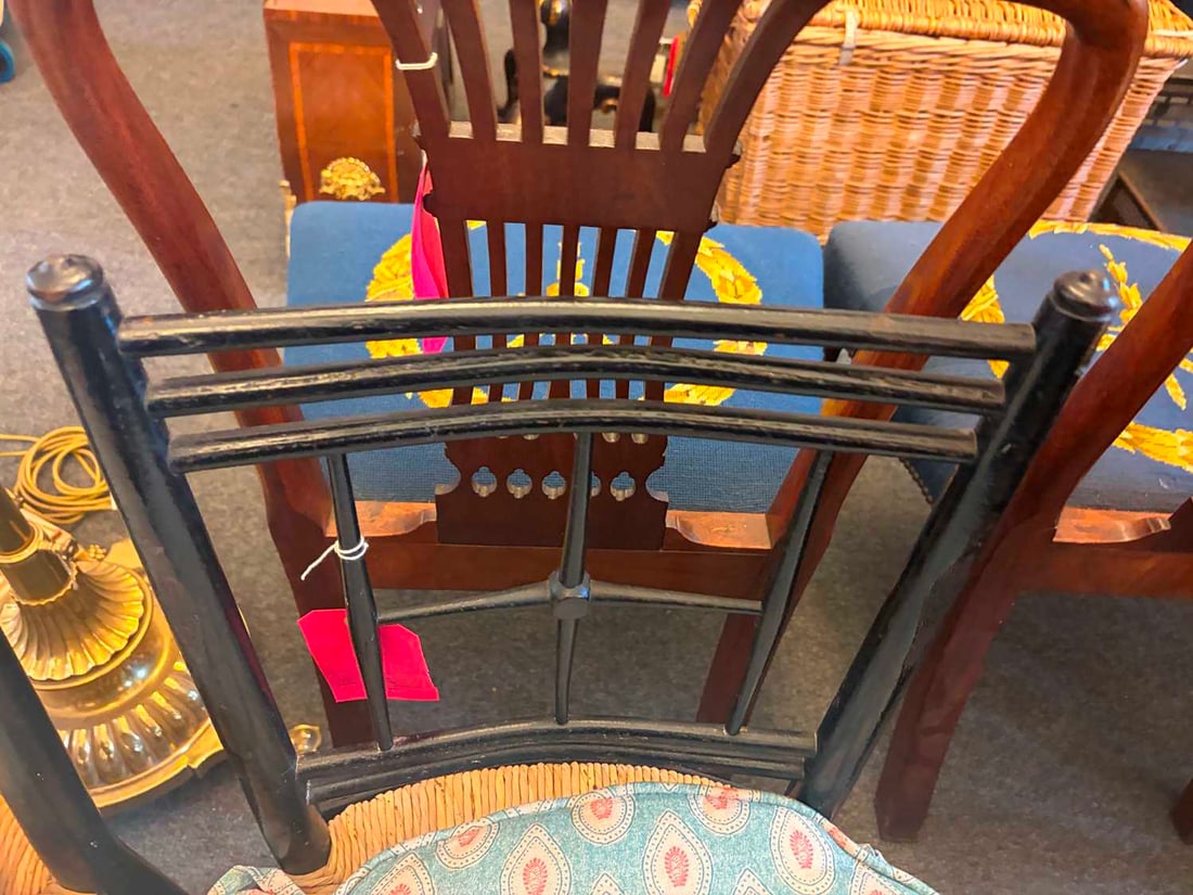 A pair of Arts & Crafts painted 'Sussex' side chairs, late 19th century, - 5