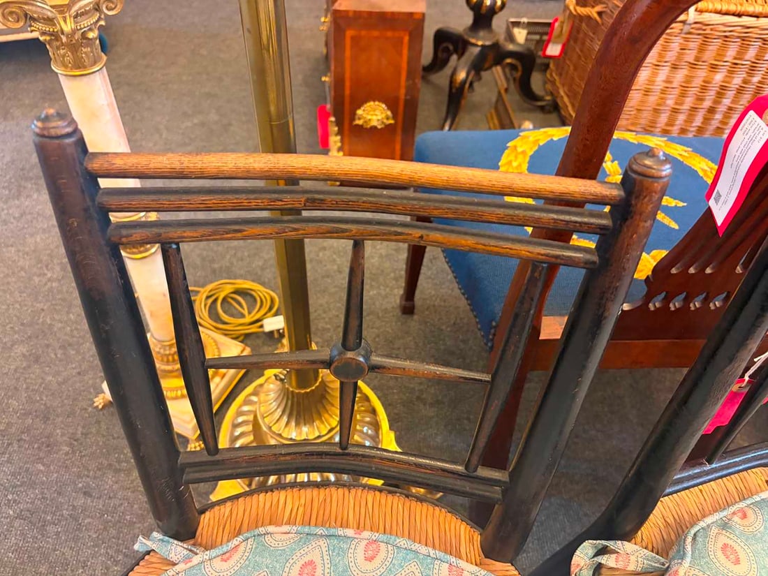 A pair of Arts & Crafts painted 'Sussex' side chairs, late 19th century, - 6
