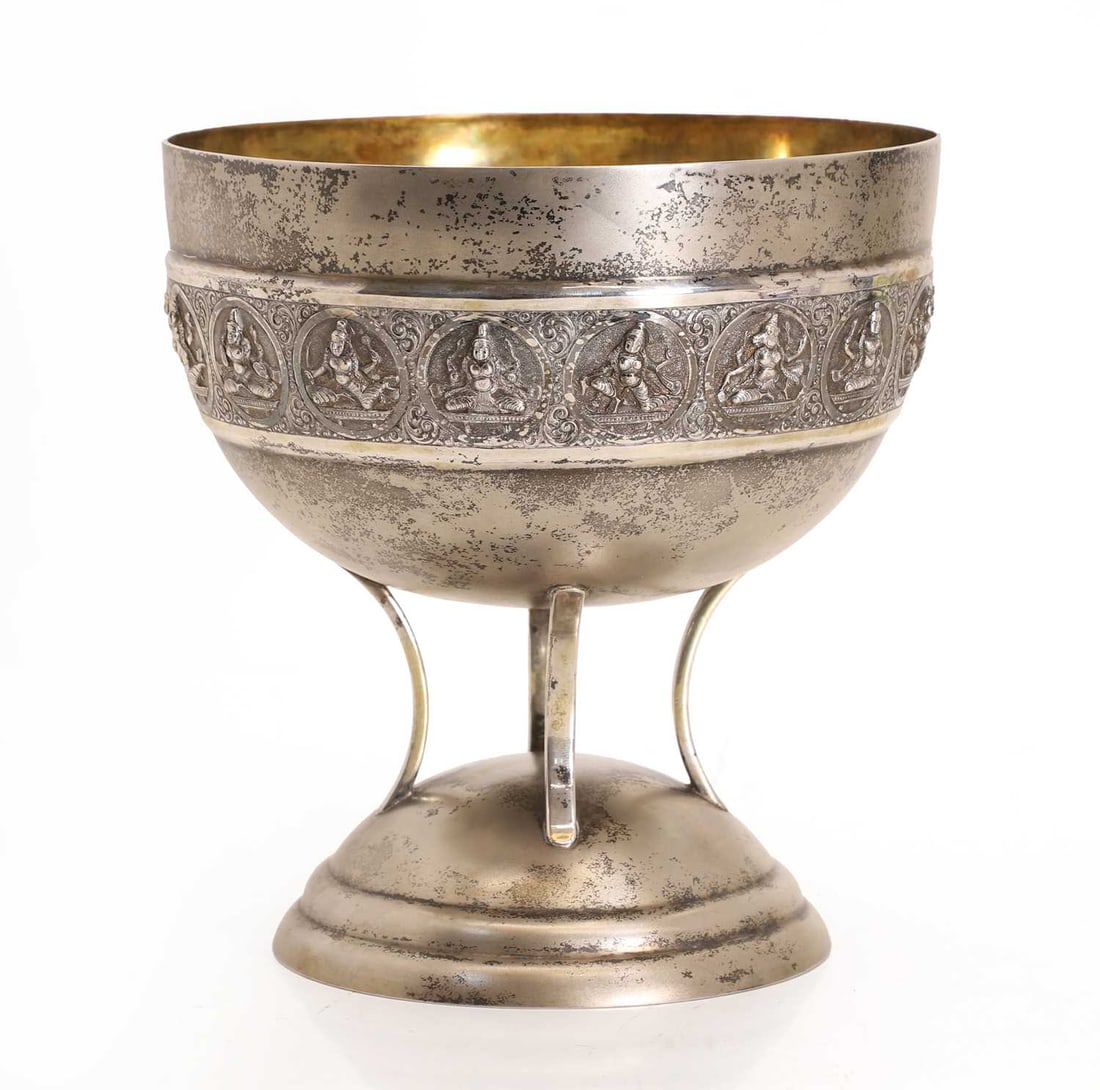 An Indian silver bowl, late 19th century, (1 of 2)
