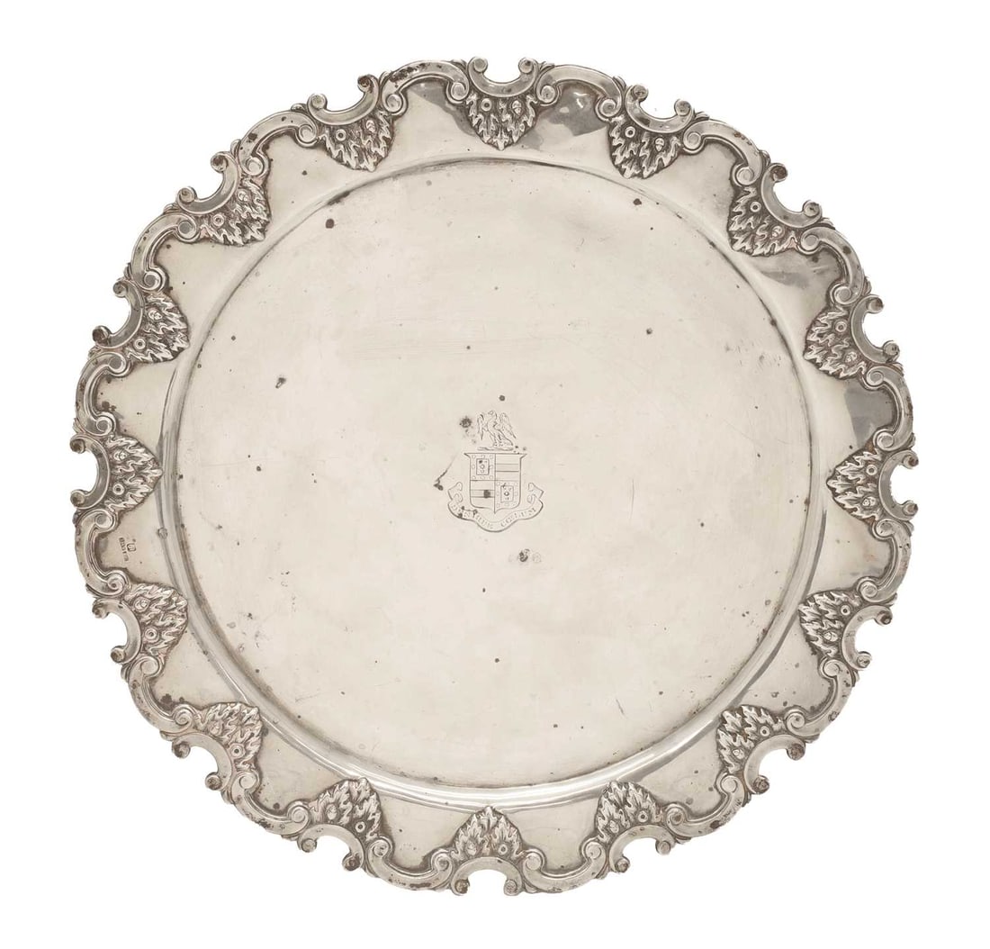 An Anglo-Indian silver tray, (1 of 2)